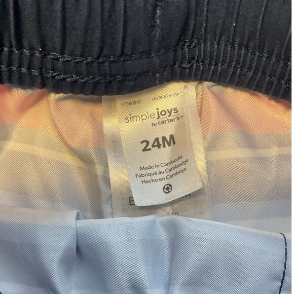 Simple Joys by Carter's Toddler Boys Shark Swimsuit Trunk Rashguard Set 2Y - Picture 5 of 8